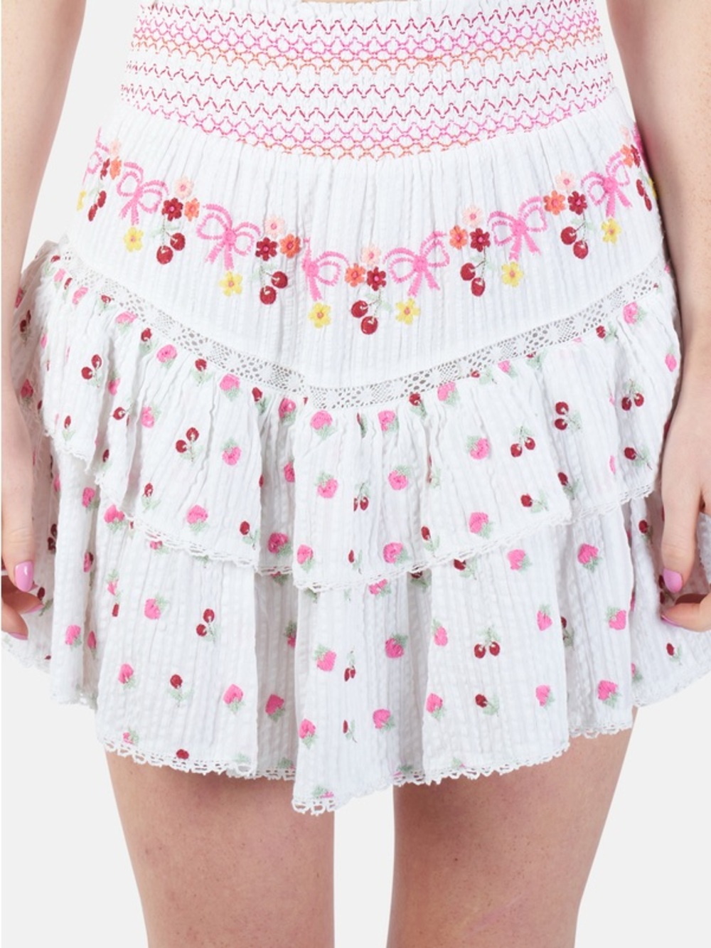 LoveShackFancy Talma Skirt in Pink Tuscany Size S